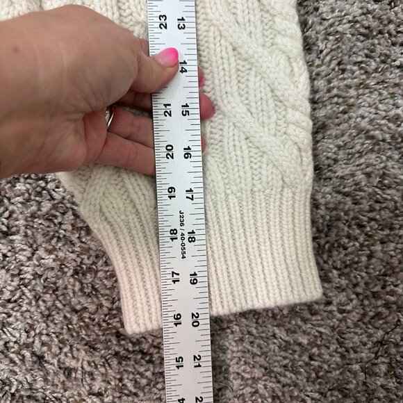 Aritzia The Group 2 Wool Fisherman Sweater Chunky Heavy Cable Knit Beige XL - Picture 11 of 11